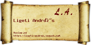 Ligeti András névjegykártya