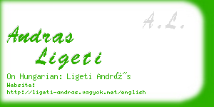 andras ligeti business card